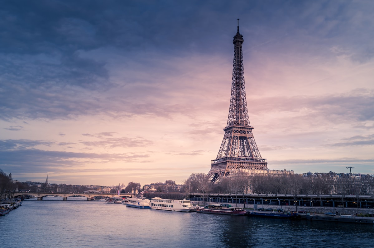 Eiffel Tower with Paris cityscape, international students in France